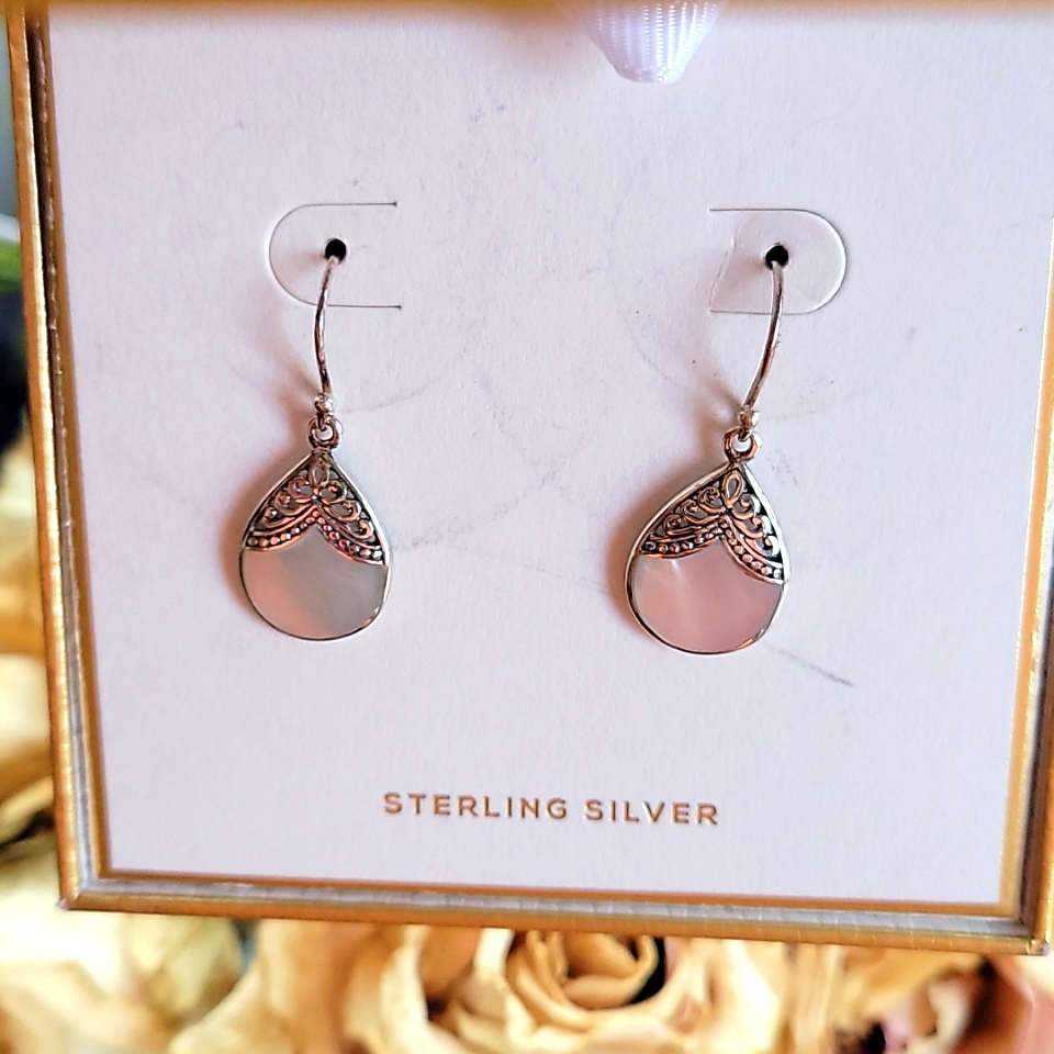 Sterling Silver And Pearl Earrings